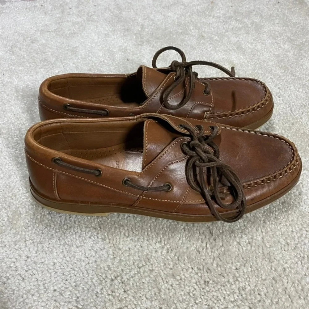 Allen Edmonds Shoes Mens 9 D Eastport Tan Leather Boat Shoes Loafers Preppy
